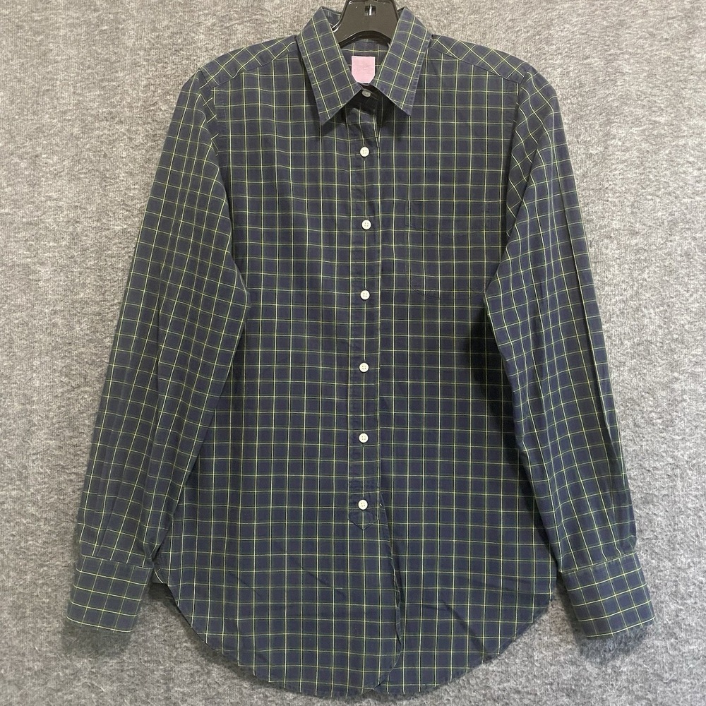 ANN MASHBURN Blue and Green Checkered Button Down Shirt